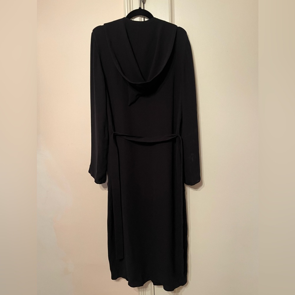 Saint Laurent Black Witch Hooded Wrap Dress